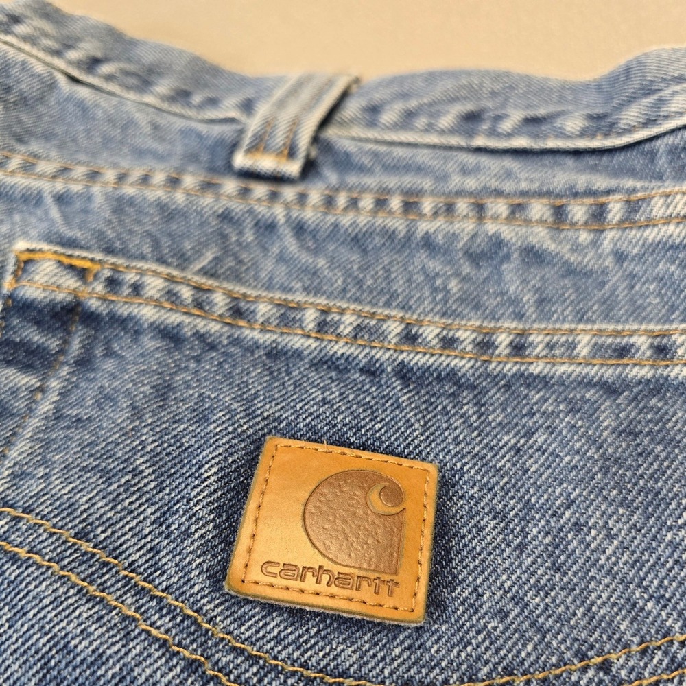 Carhartt B480 Jeans Mens 38x30 Blue Relaxed Fit 100% Cotton Denim Workwear - Picture 4 of 9